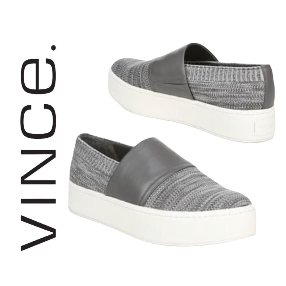 Vince Ward Knit Slip-On Grey Women's Sneaker NEW